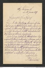 Nachlass Franz Steindachner, Brief von Philipp Paulitschke an Franz Steindachner (10.01.1899), Inv.Nr. 385.01, Seite 1